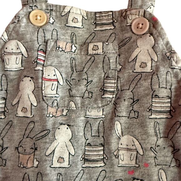 Gymboree Gray Jumper With A Bunny Print Pattern Size 3-6 Months - Picture 2 of 5